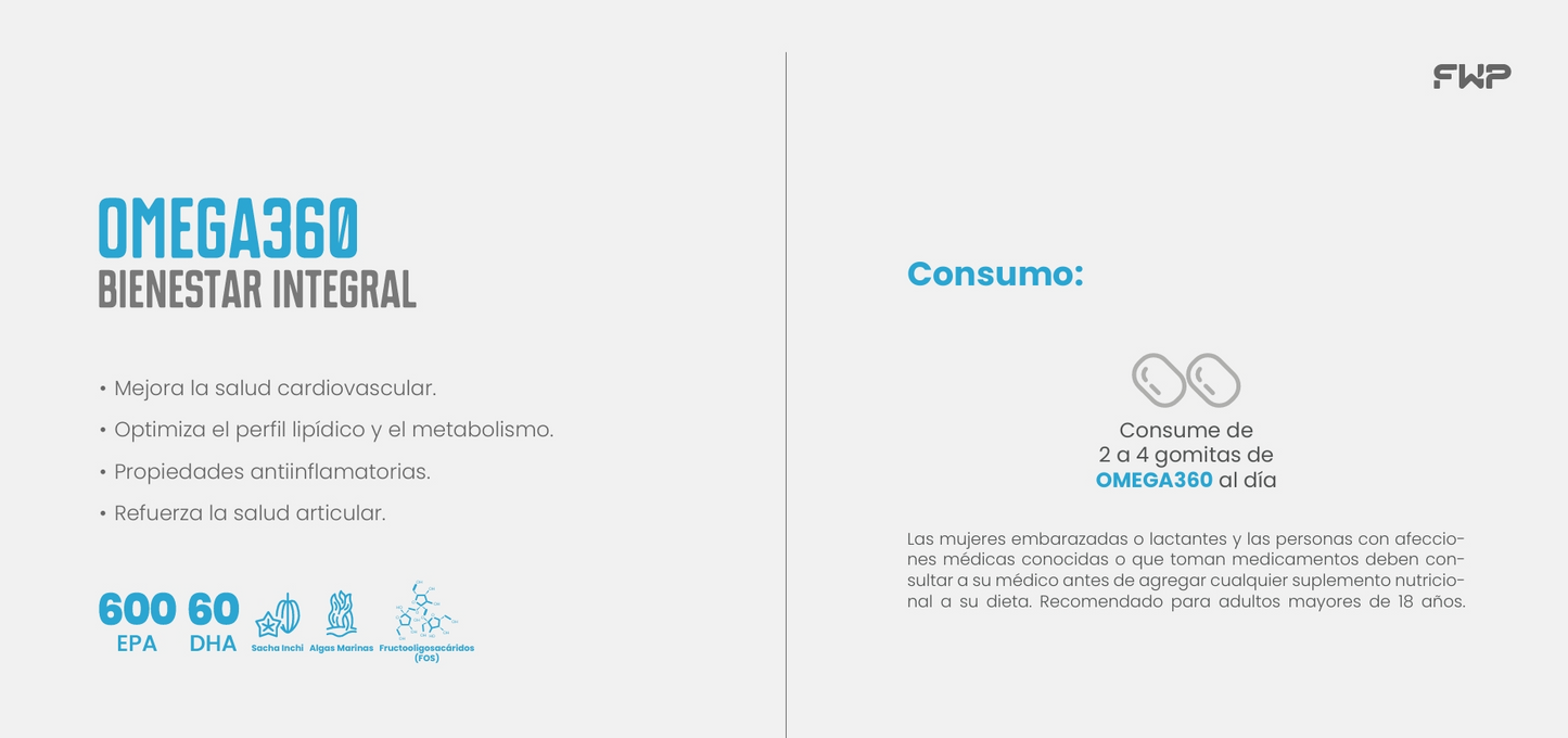 OMEGA 360 by FWP - 60 GOMITAS VITAMINIZADAS